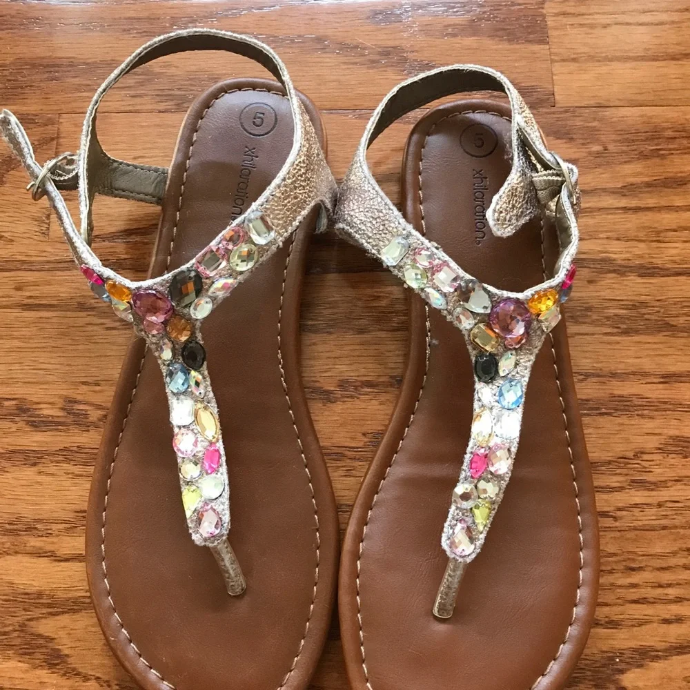 Girls Metallic‎ Jewel Sandals